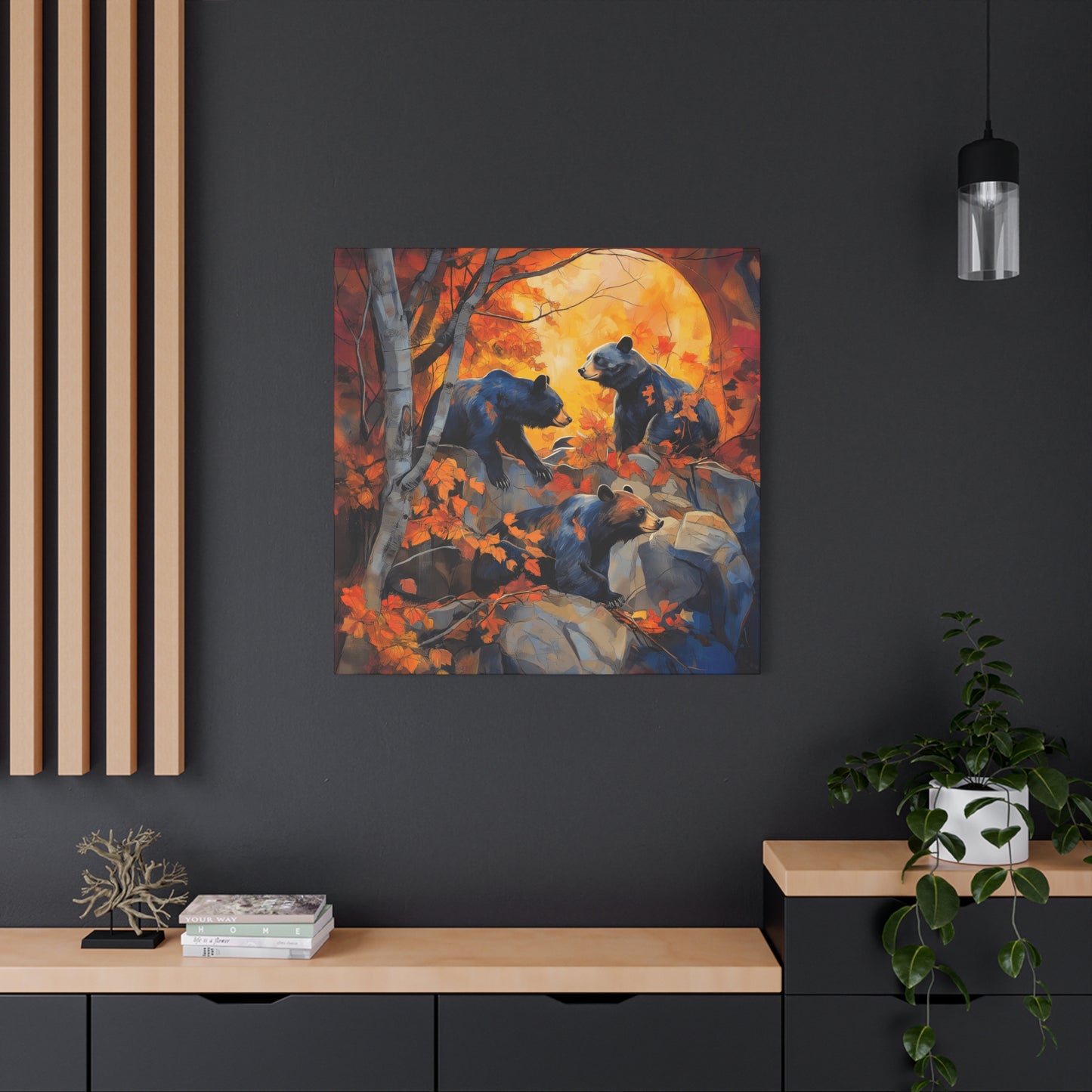 Autumn Bears Canvas Art