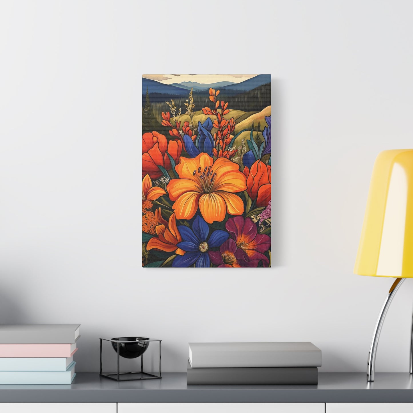 Bold Flowers in Mountains