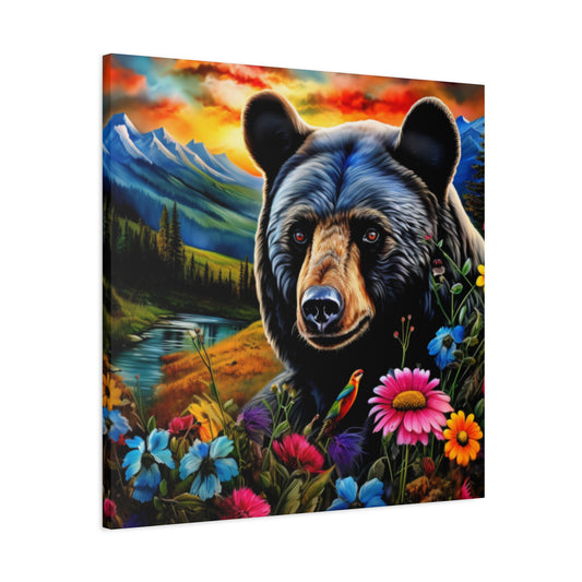 Colorado Black Bear with Flowers