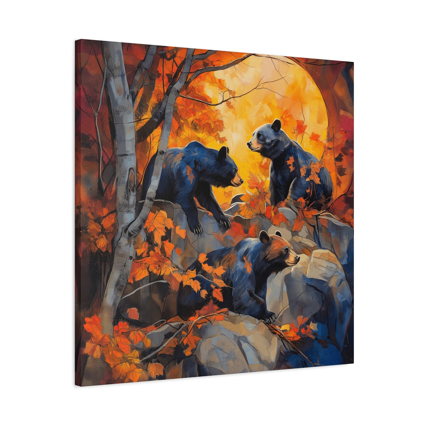 Autumn Bears Canvas Art