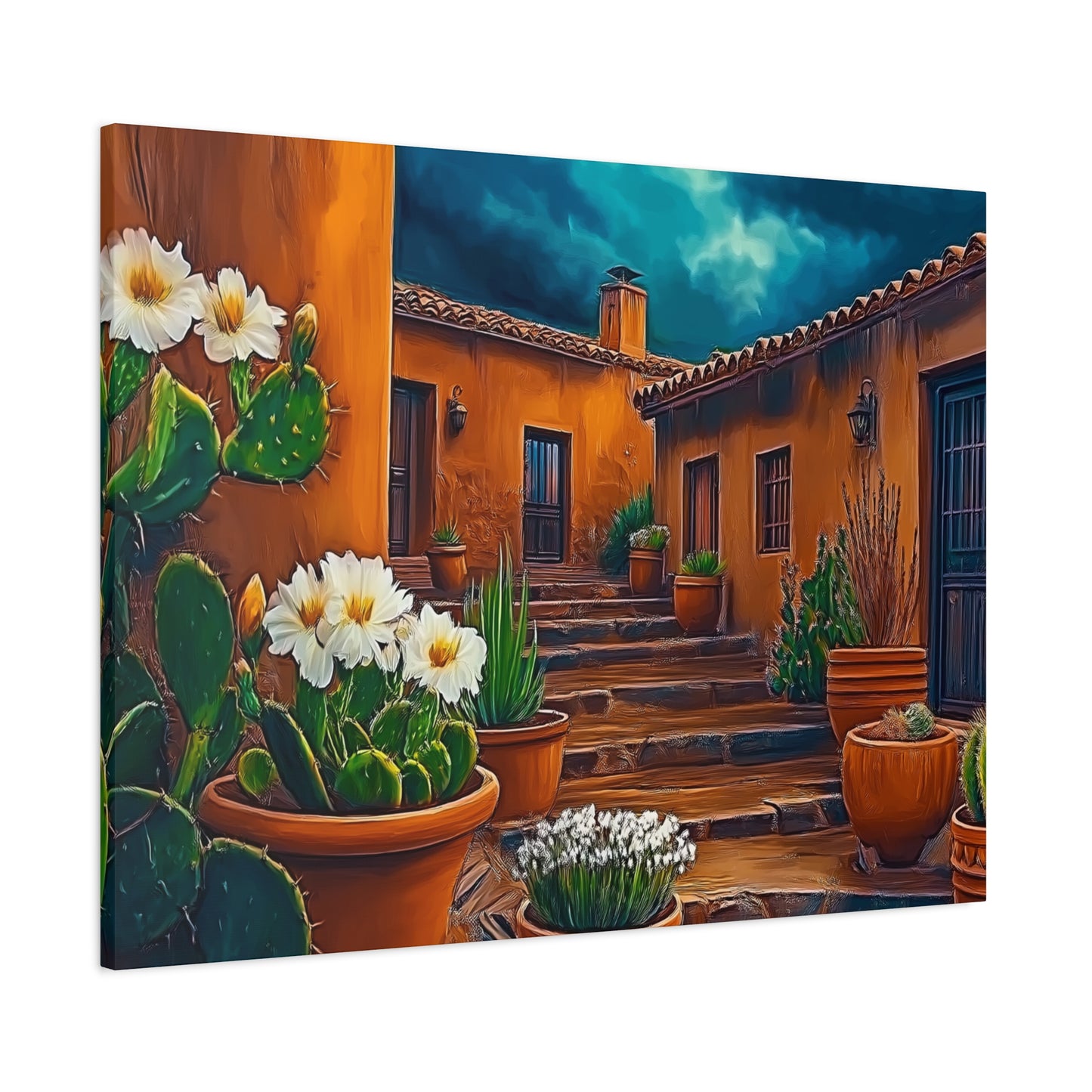 NM Pueblo Cacti White Flower