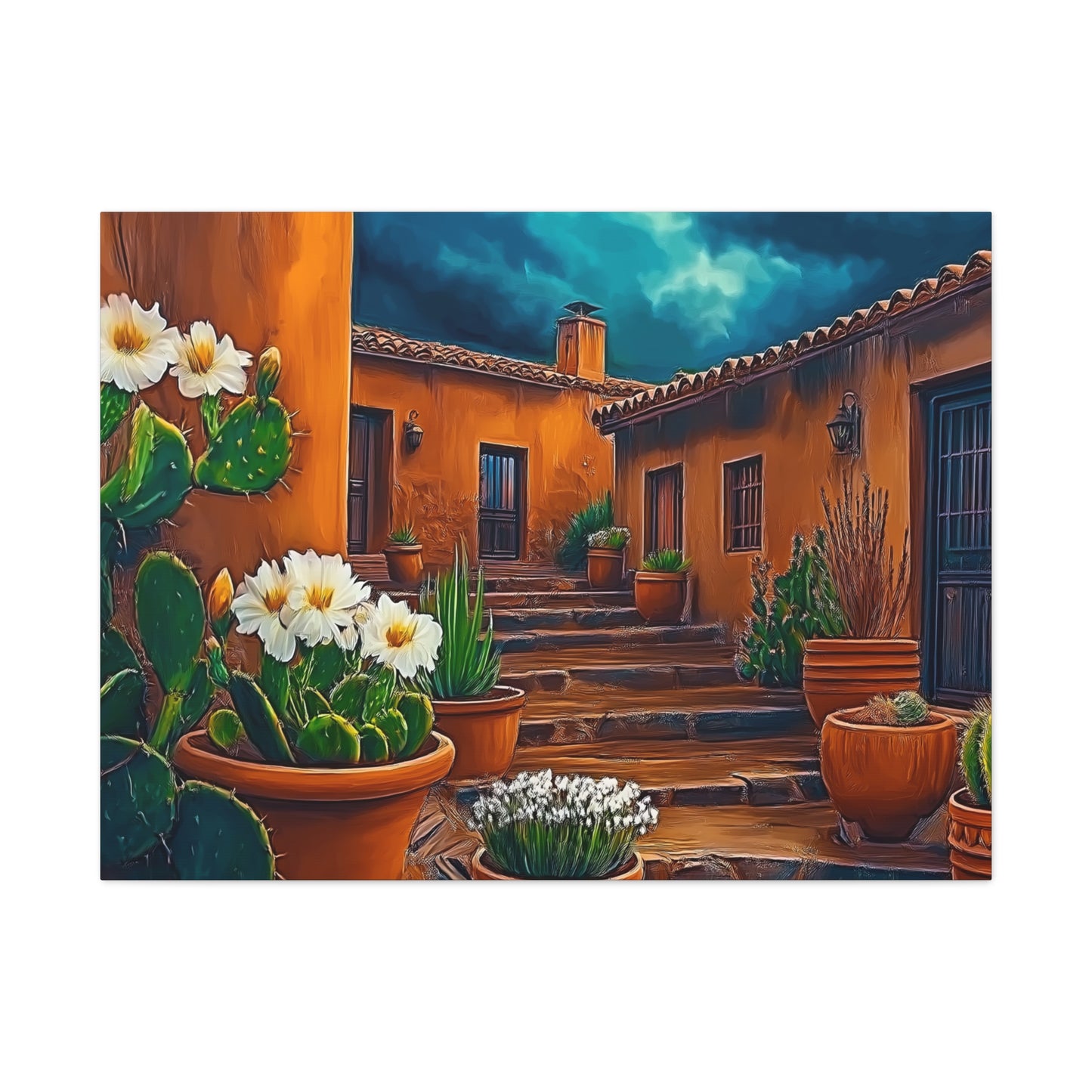 NM Pueblo Cacti White Flower