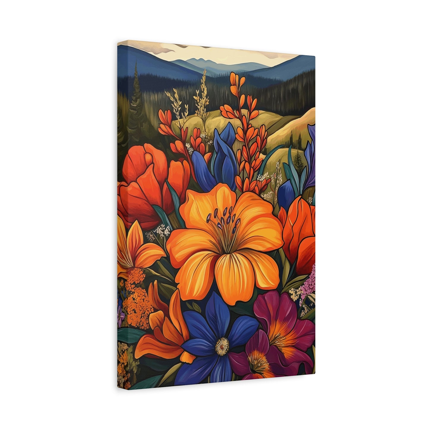 Bold Flowers in Mountains