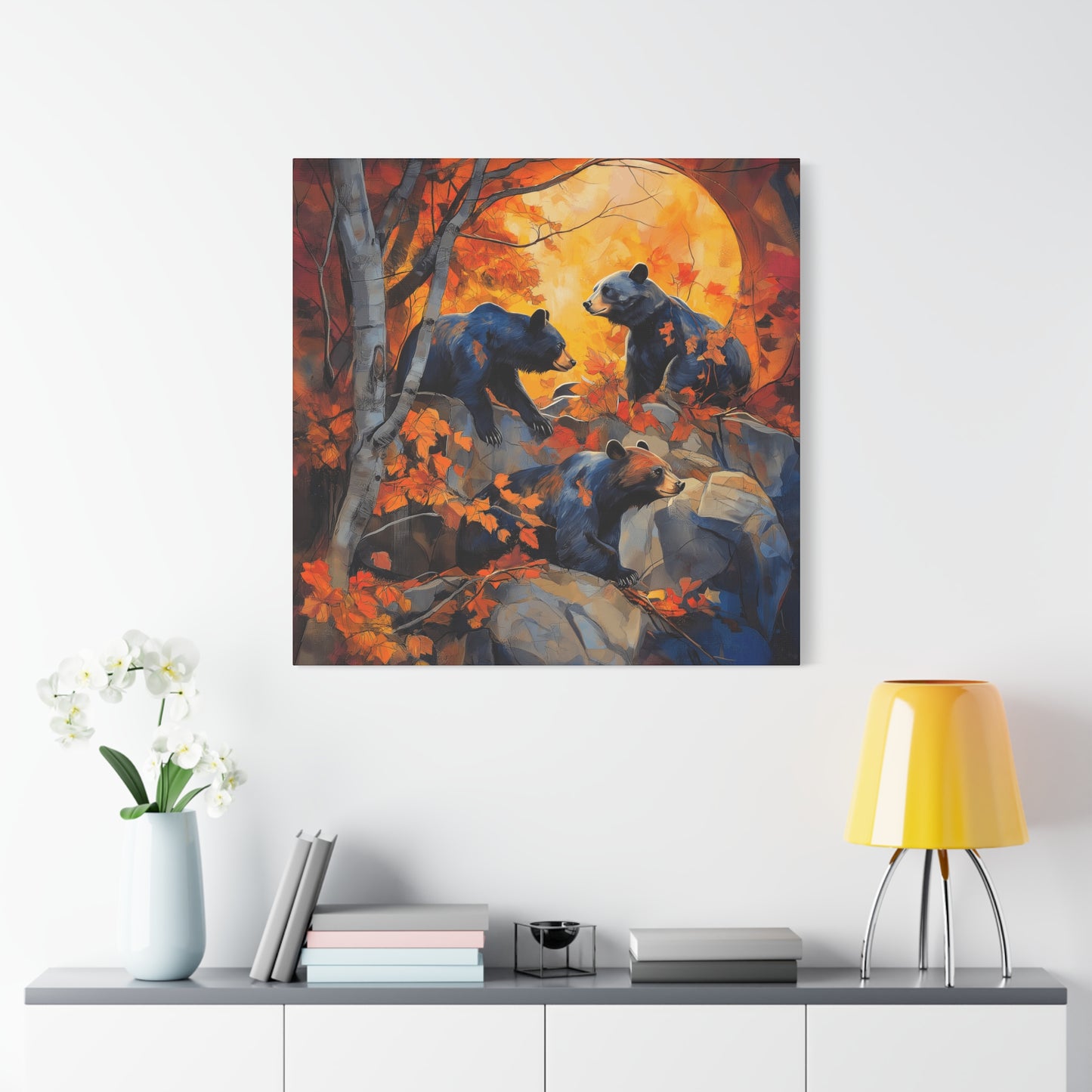 Autumn Bears Canvas Art
