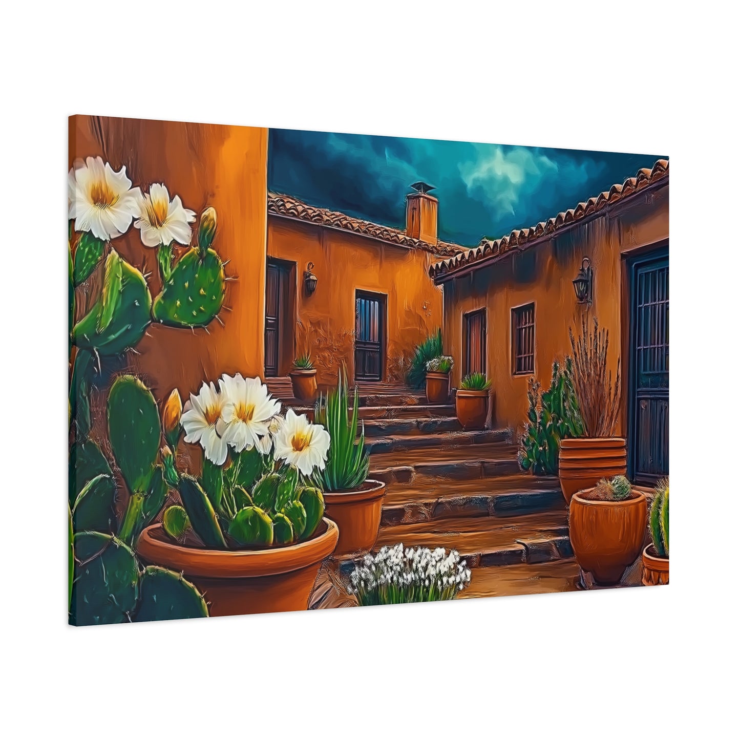 NM Pueblo Cacti White Flower