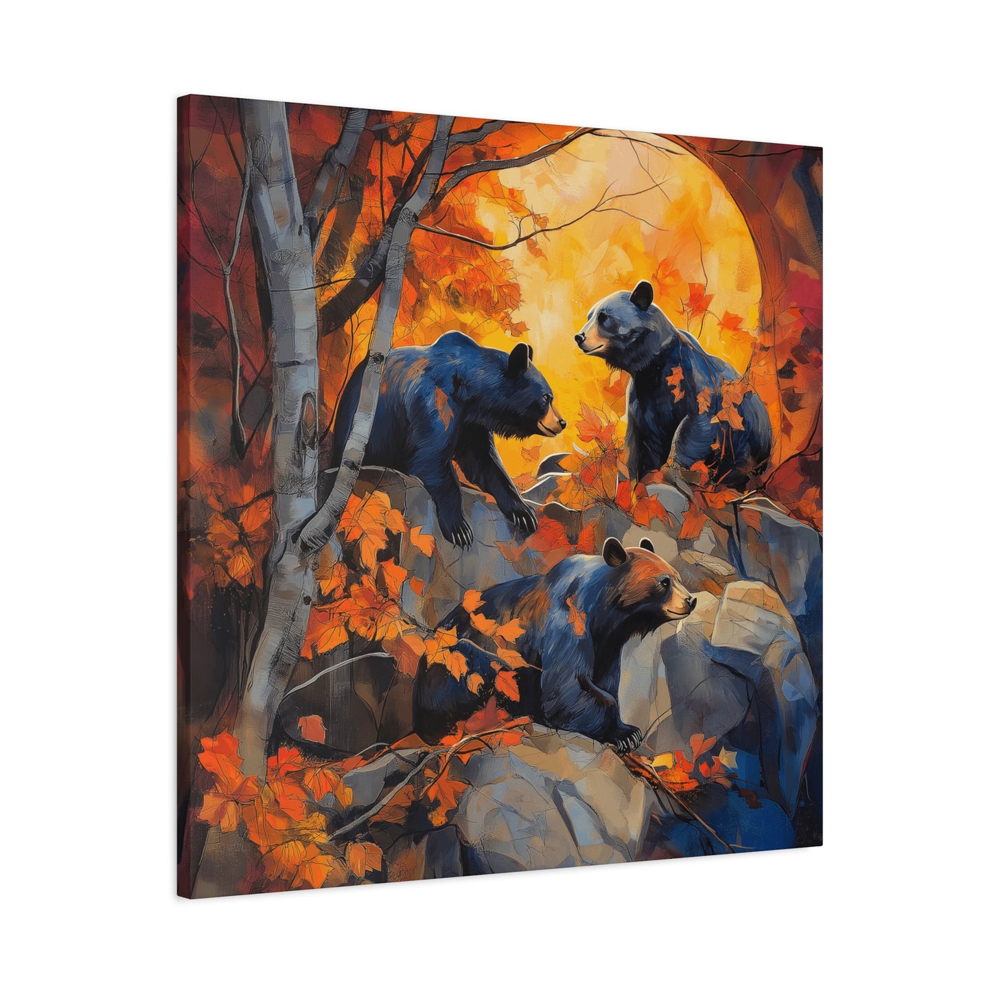 Autumn Bears Canvas Art