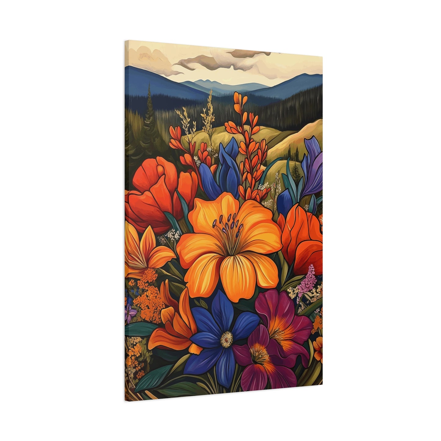 Bold Flowers in Mountains