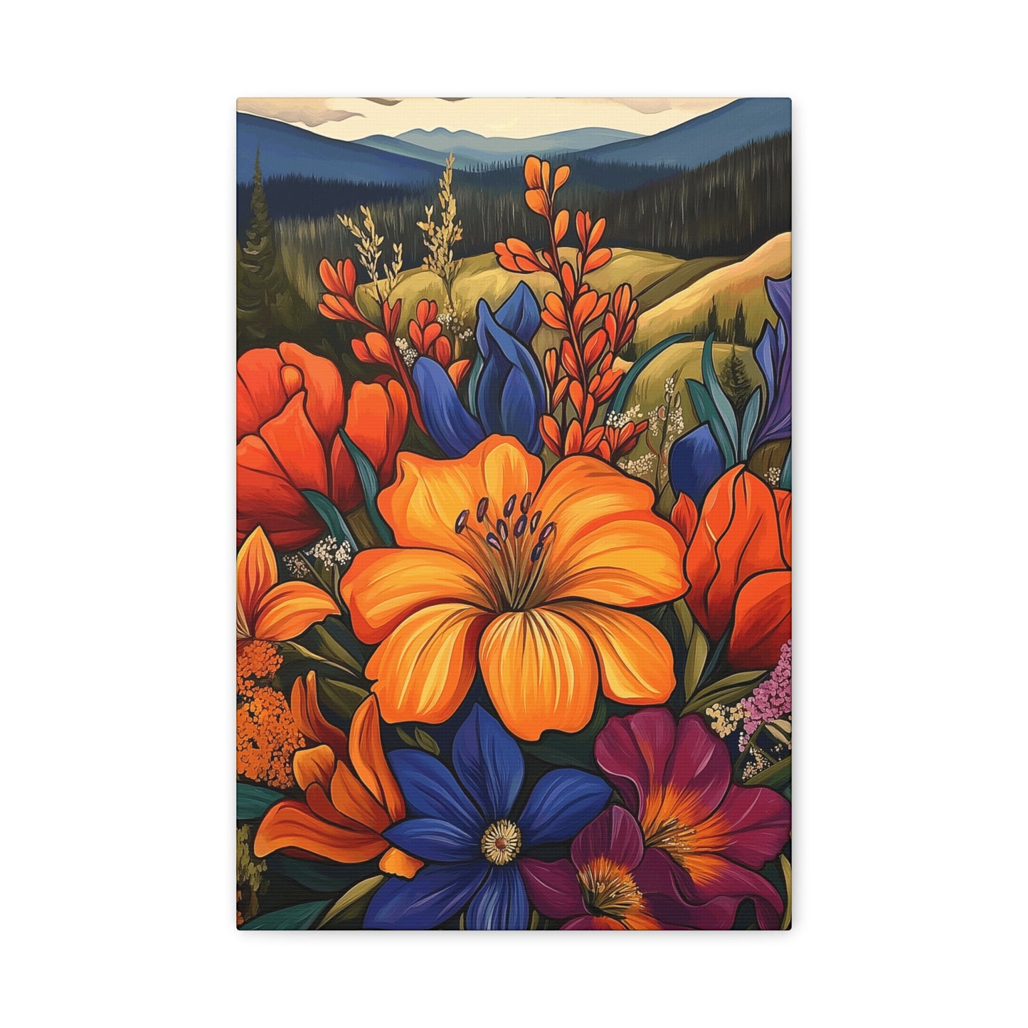 Bold Flowers in Mountains