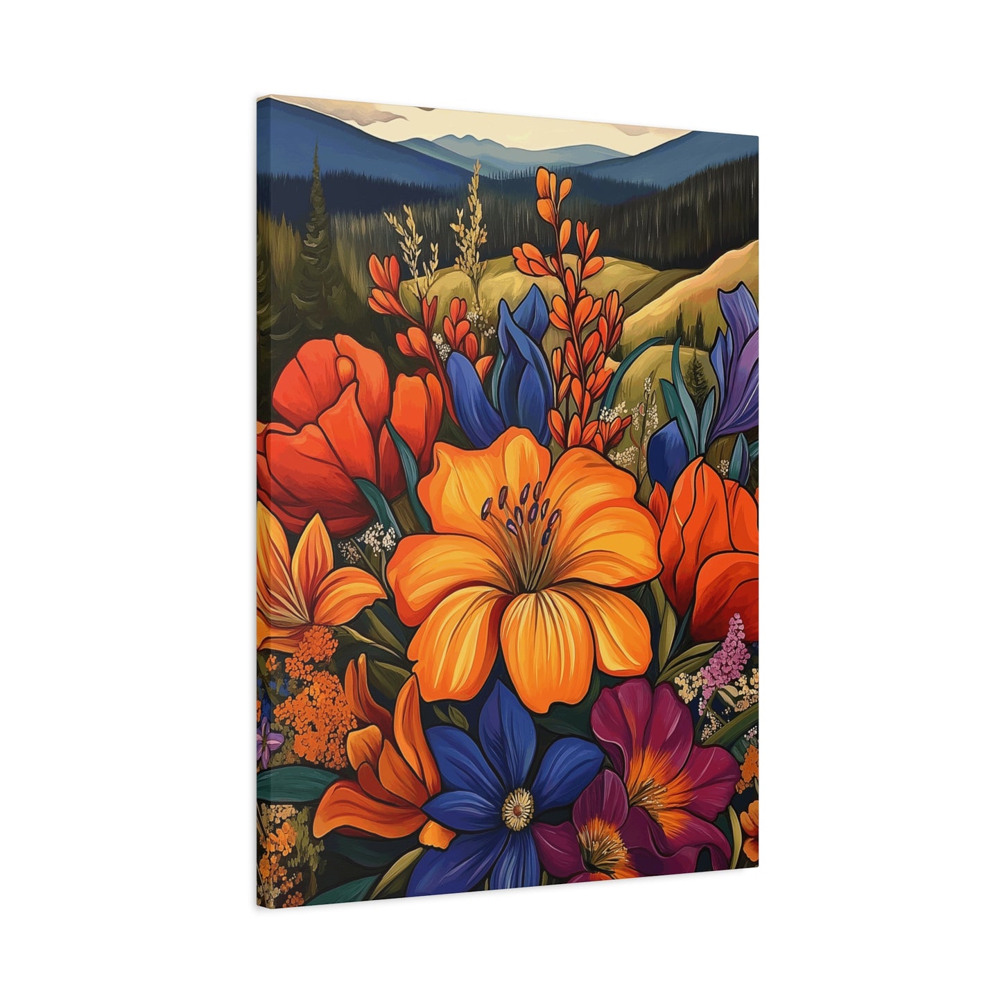 Bold Flowers in Mountains