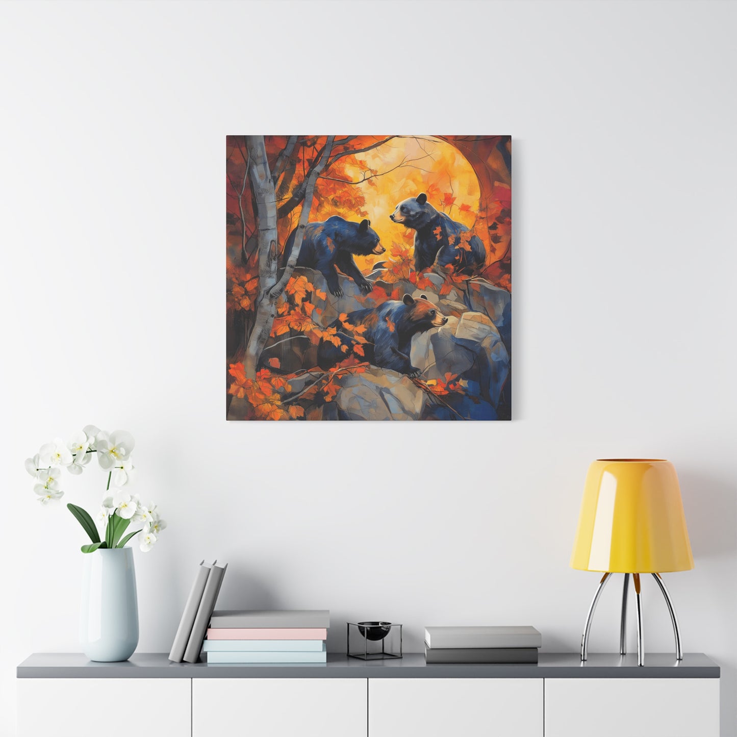 Autumn Bears Canvas Art