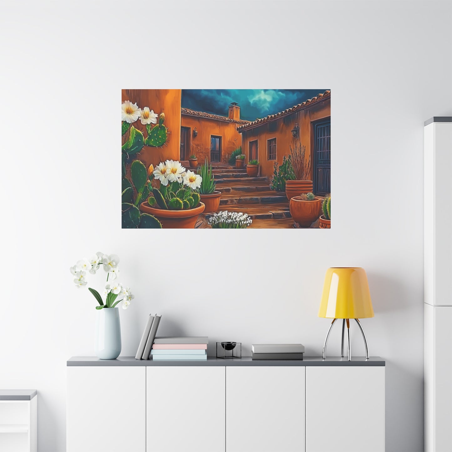 NM Pueblo Cacti White Flower