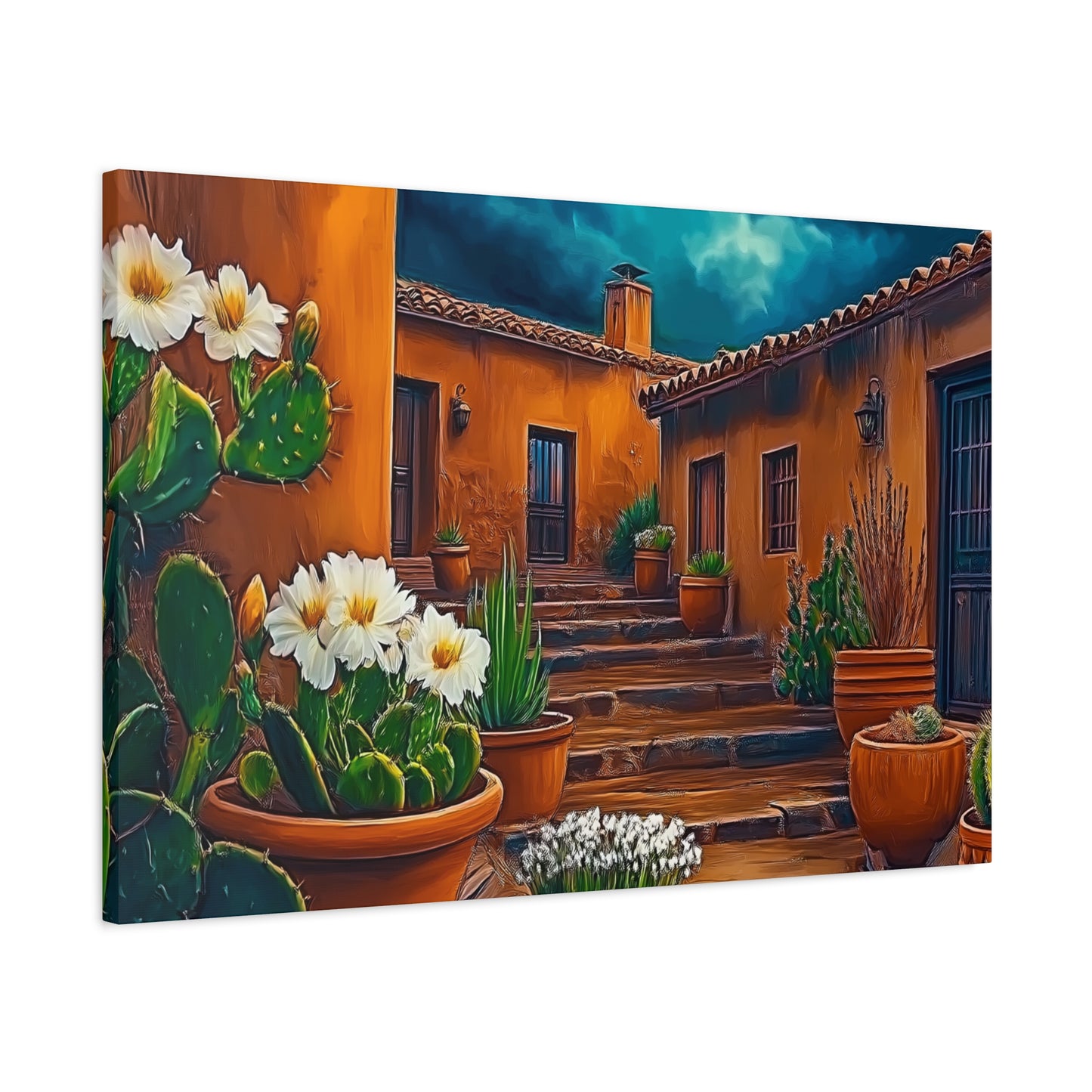 NM Pueblo Cacti White Flower