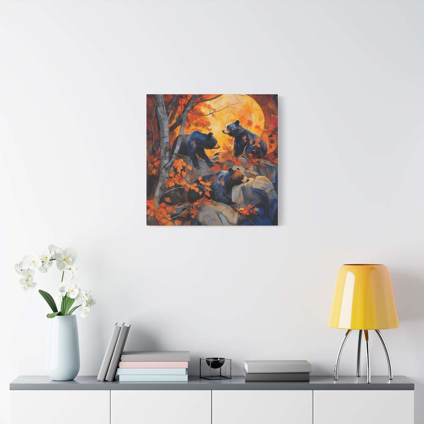 Autumn Bears Canvas Art