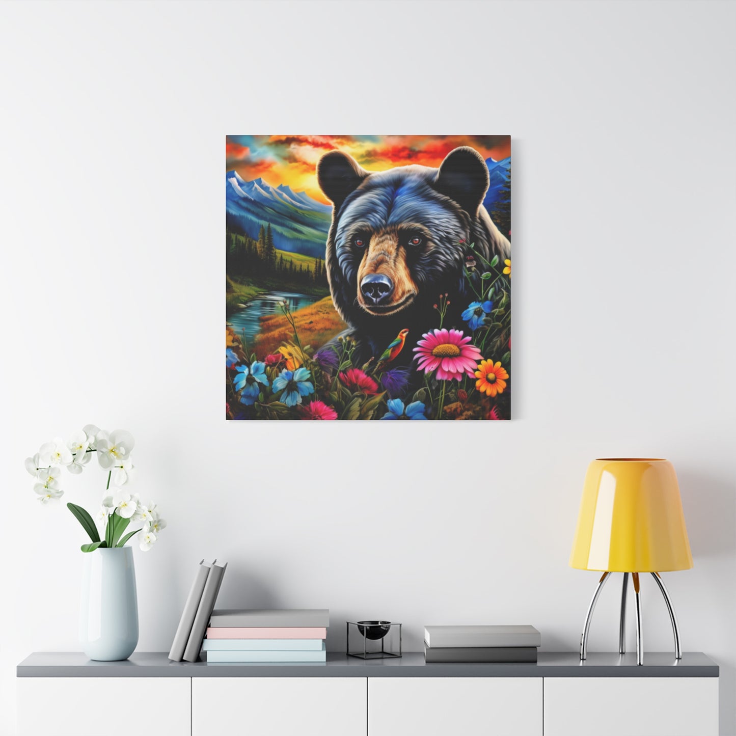 Colorado Black Bear with Flowers