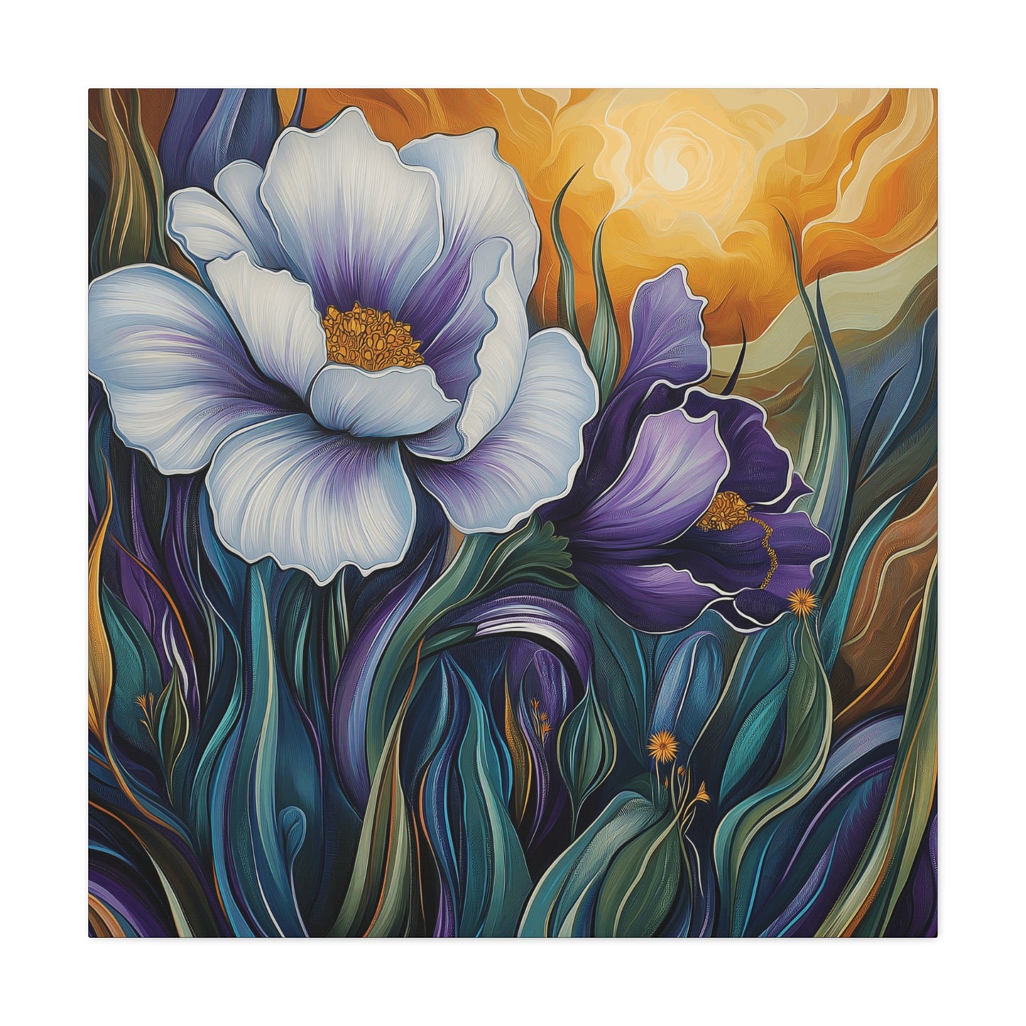 Purple Flowers Glowing