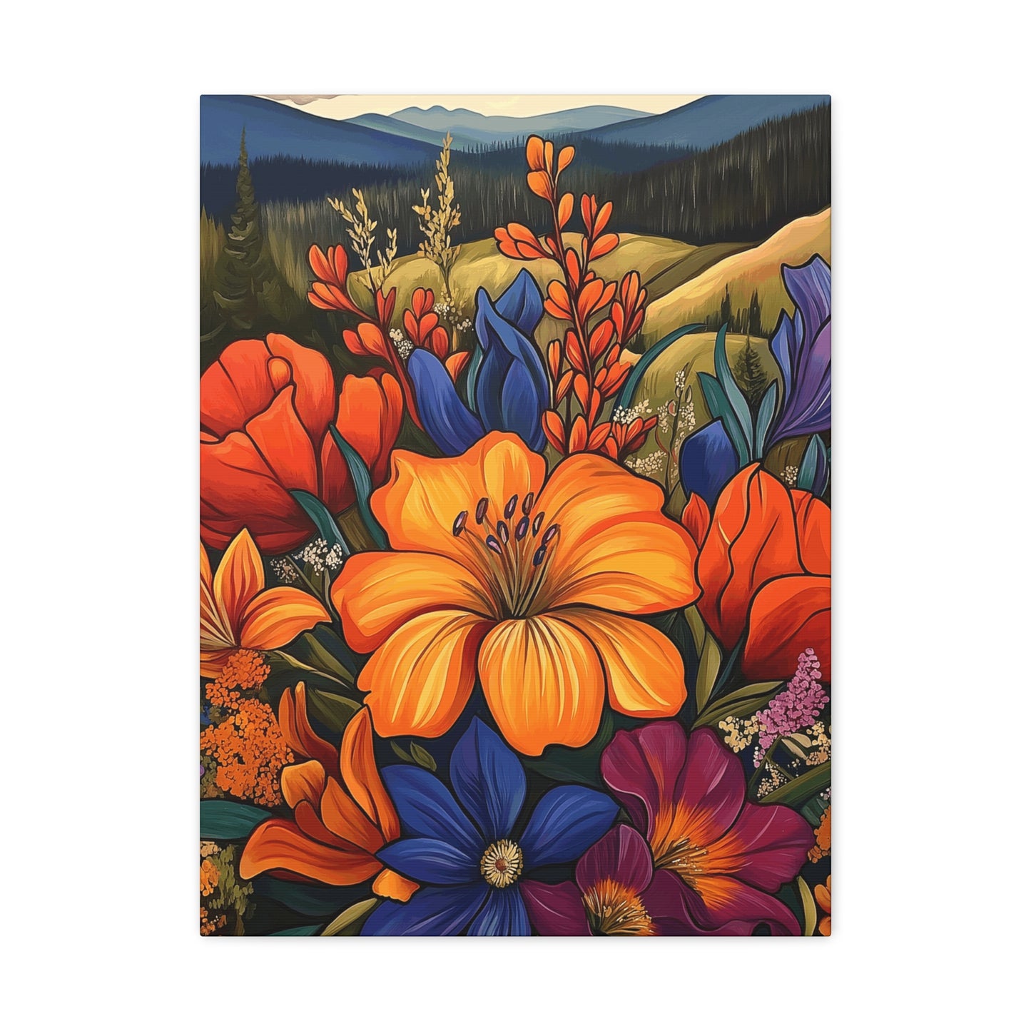 Bold Flowers in Mountains