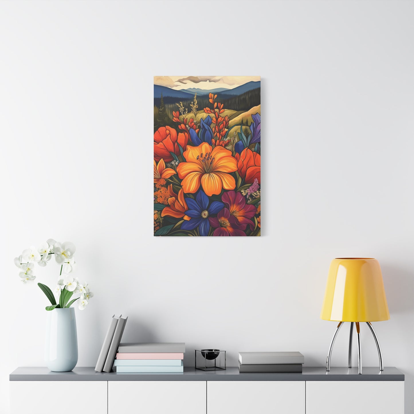 Bold Flowers in Mountains