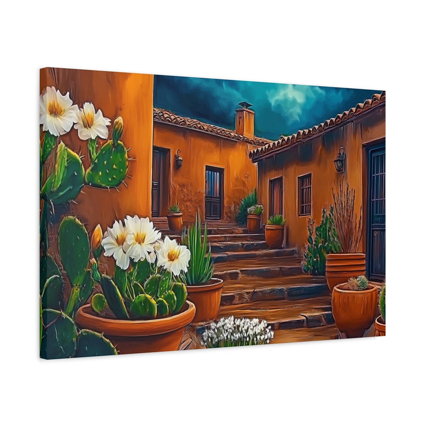 NM Pueblo Cacti White Flower