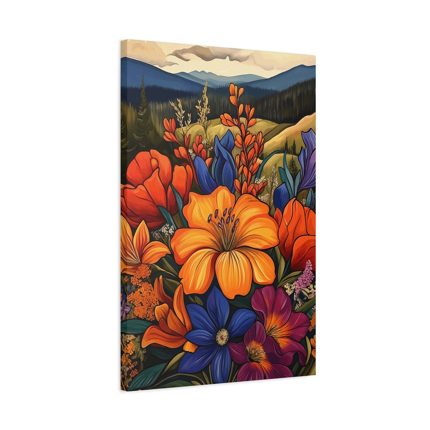 Bold Flowers in Mountains