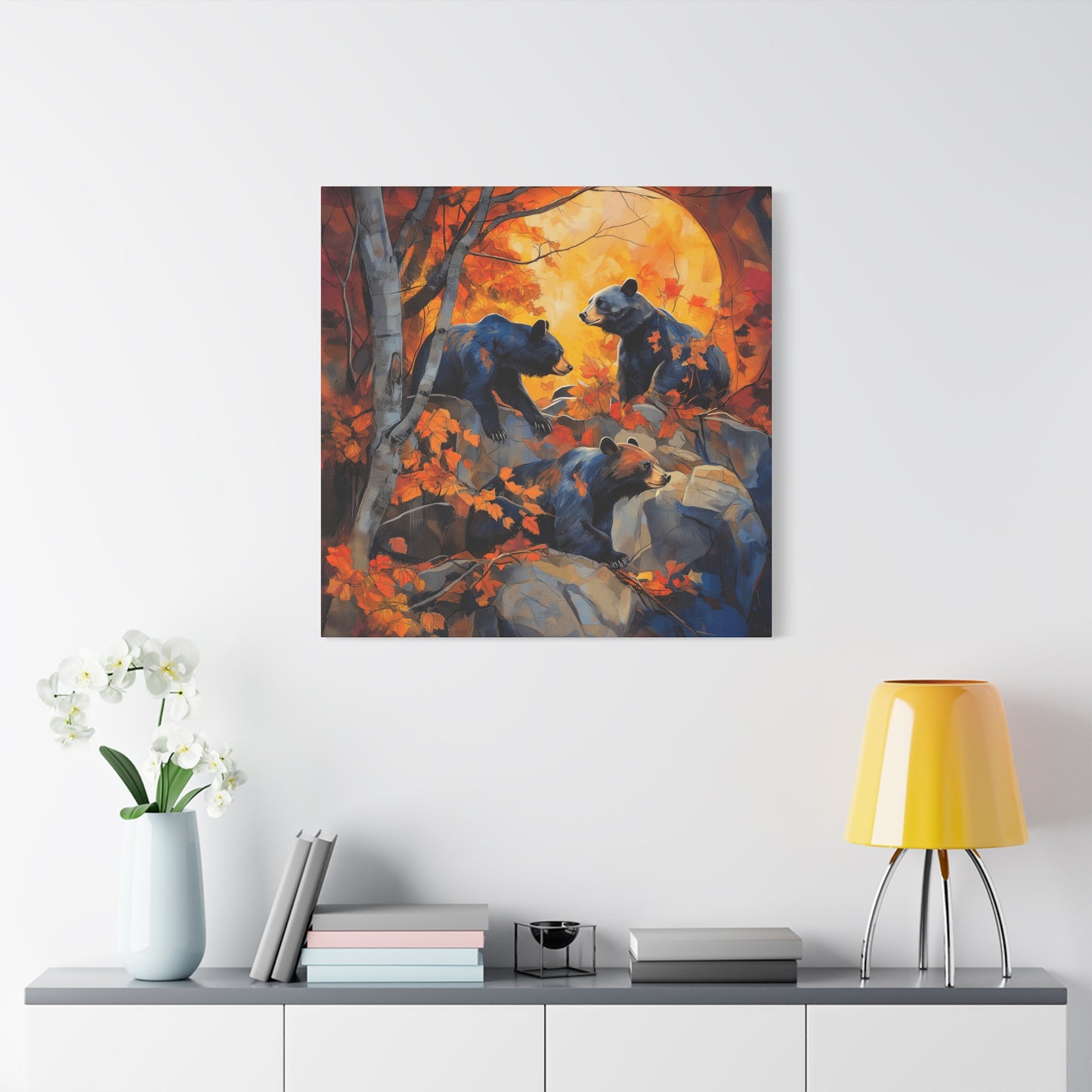 Autumn Bears Canvas Art