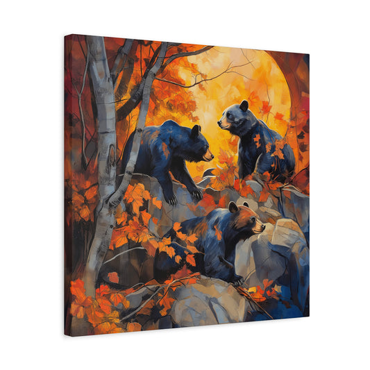 Autumn Bears Canvas Art