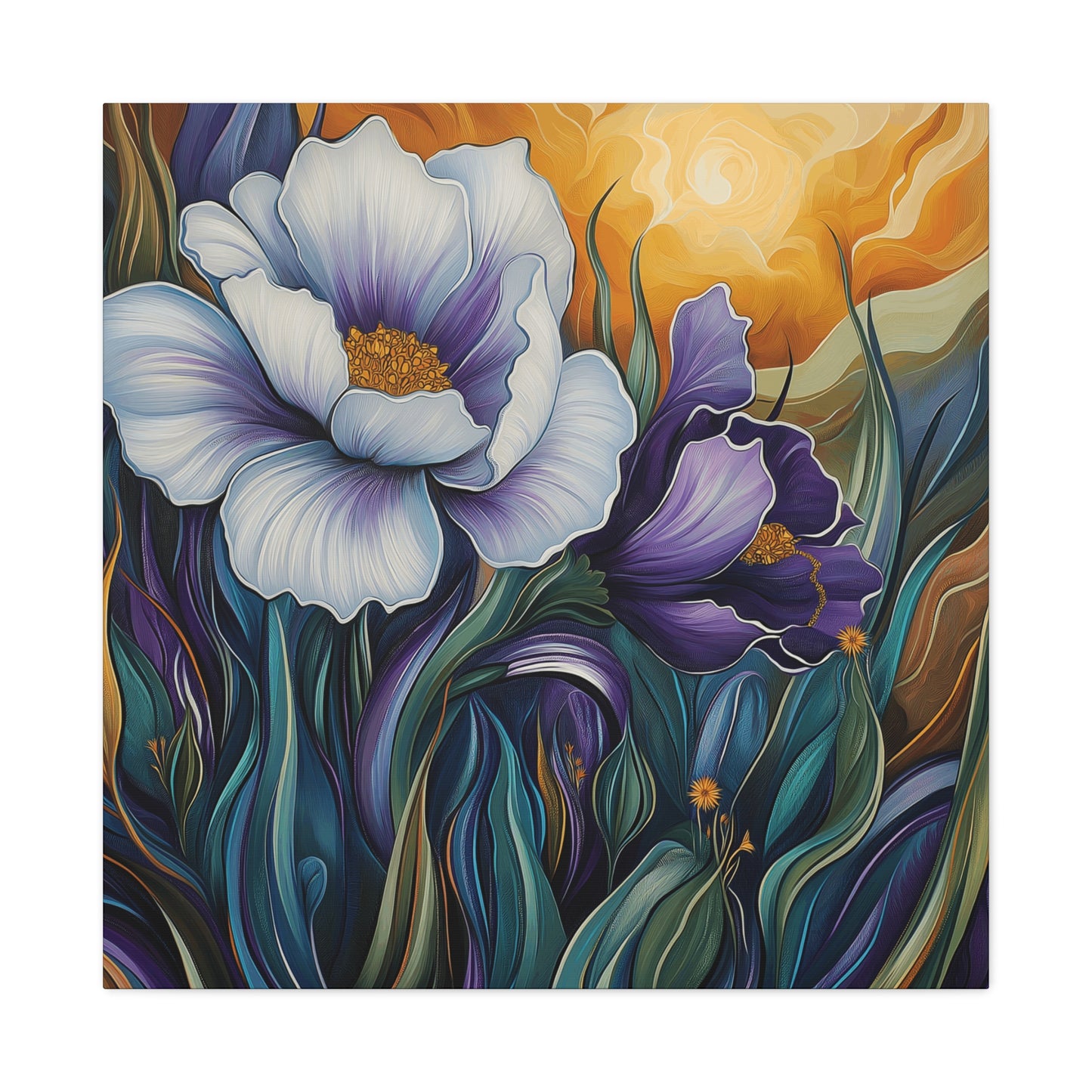 Purple Flowers Glowing