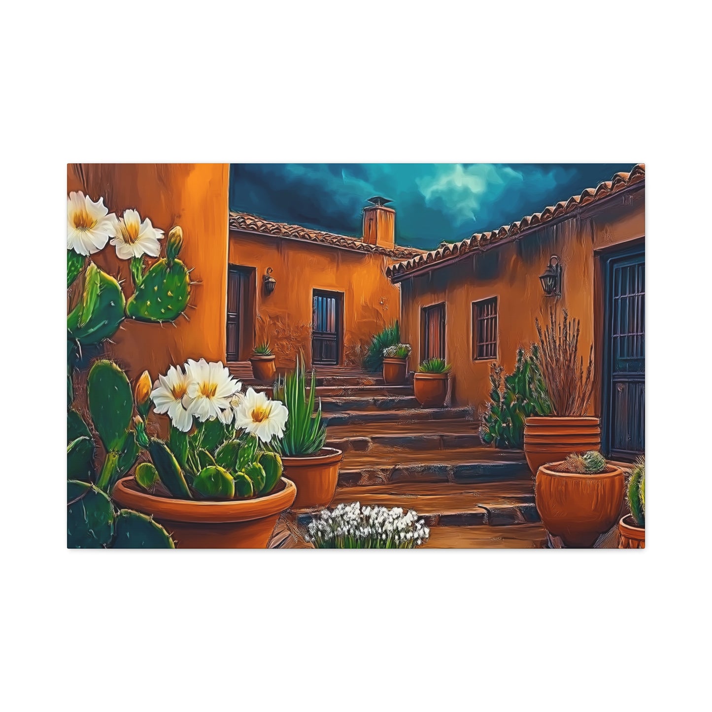 NM Pueblo Cacti White Flower