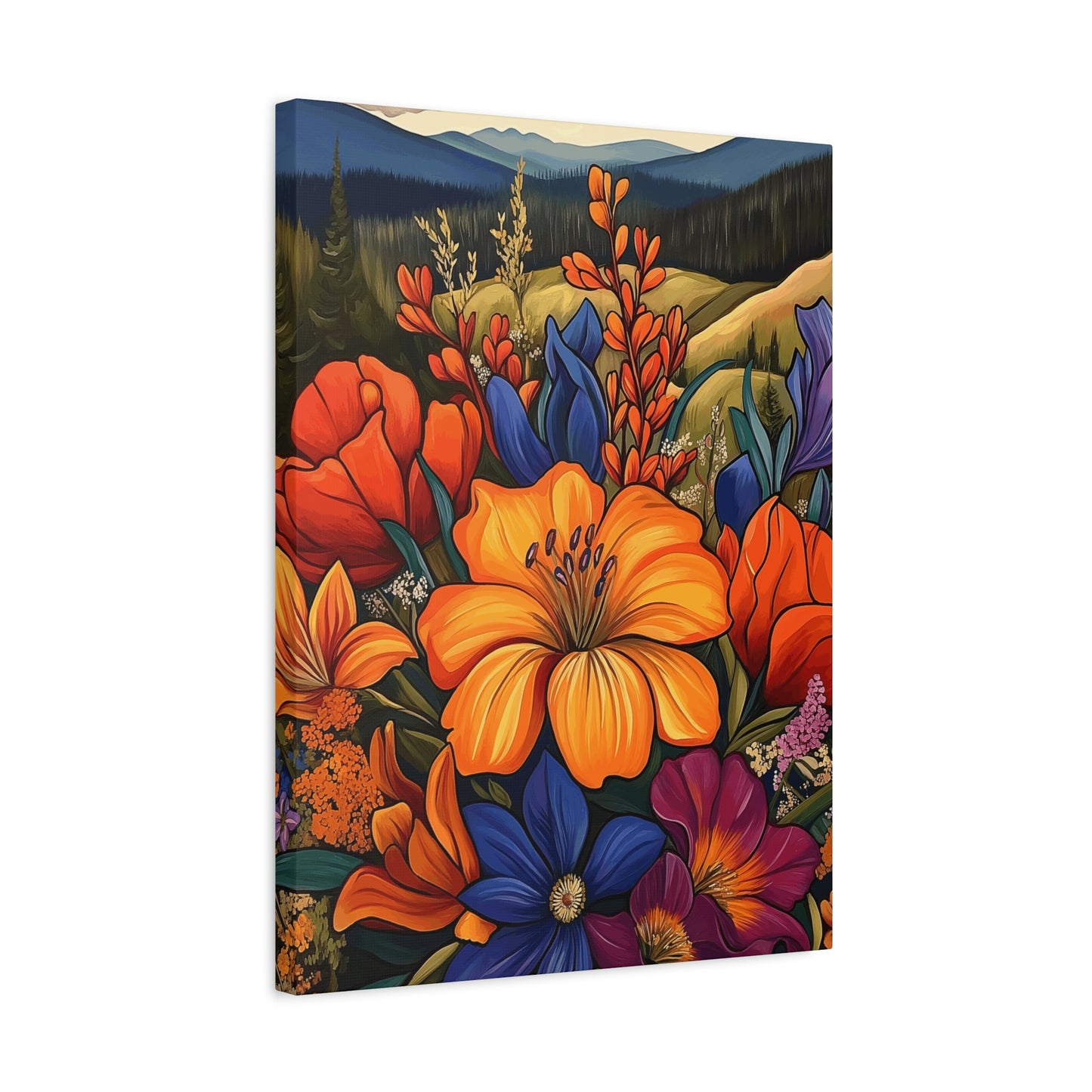 Bold Flowers in Mountains