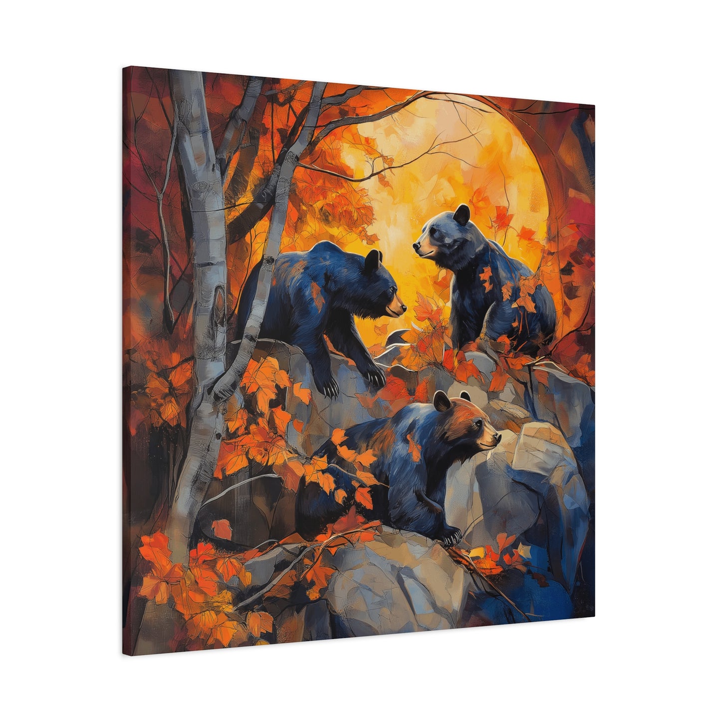 Autumn Bears Canvas Art