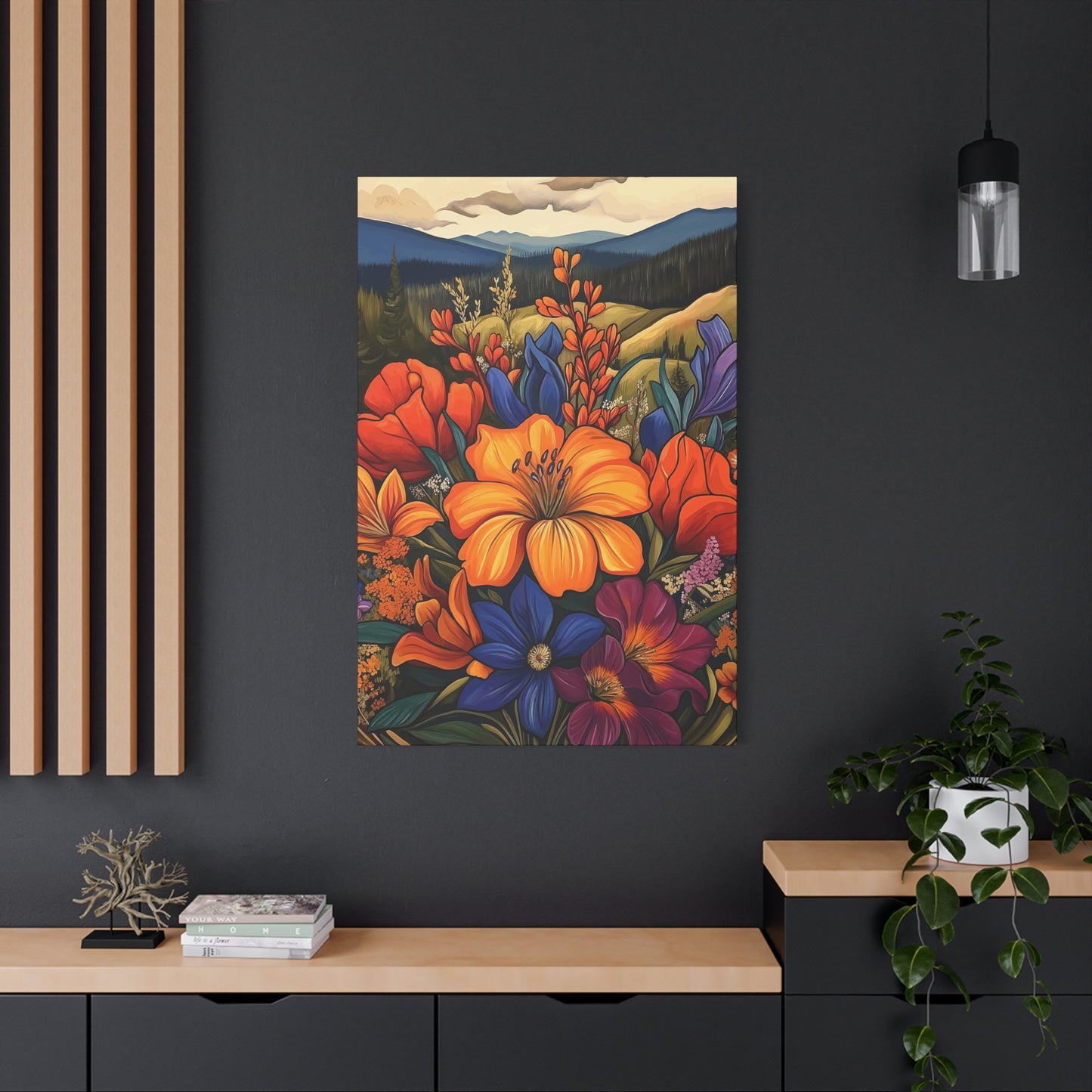 Bold Flowers in Mountains