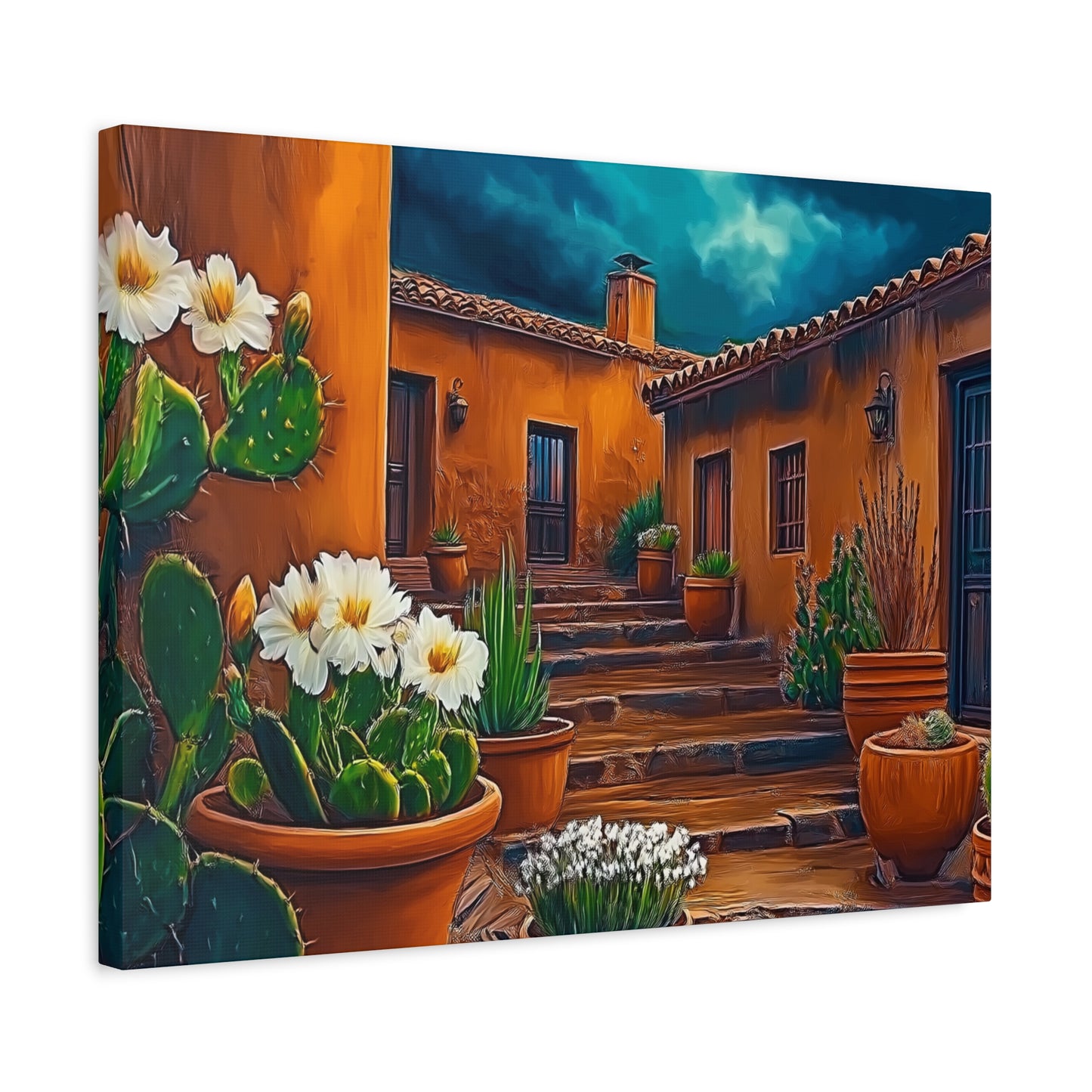 NM Pueblo Cacti White Flower