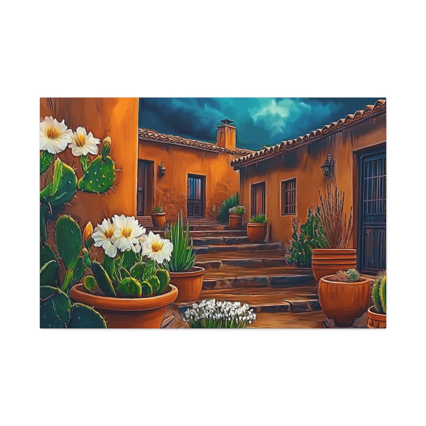 NM Pueblo Cacti White Flower