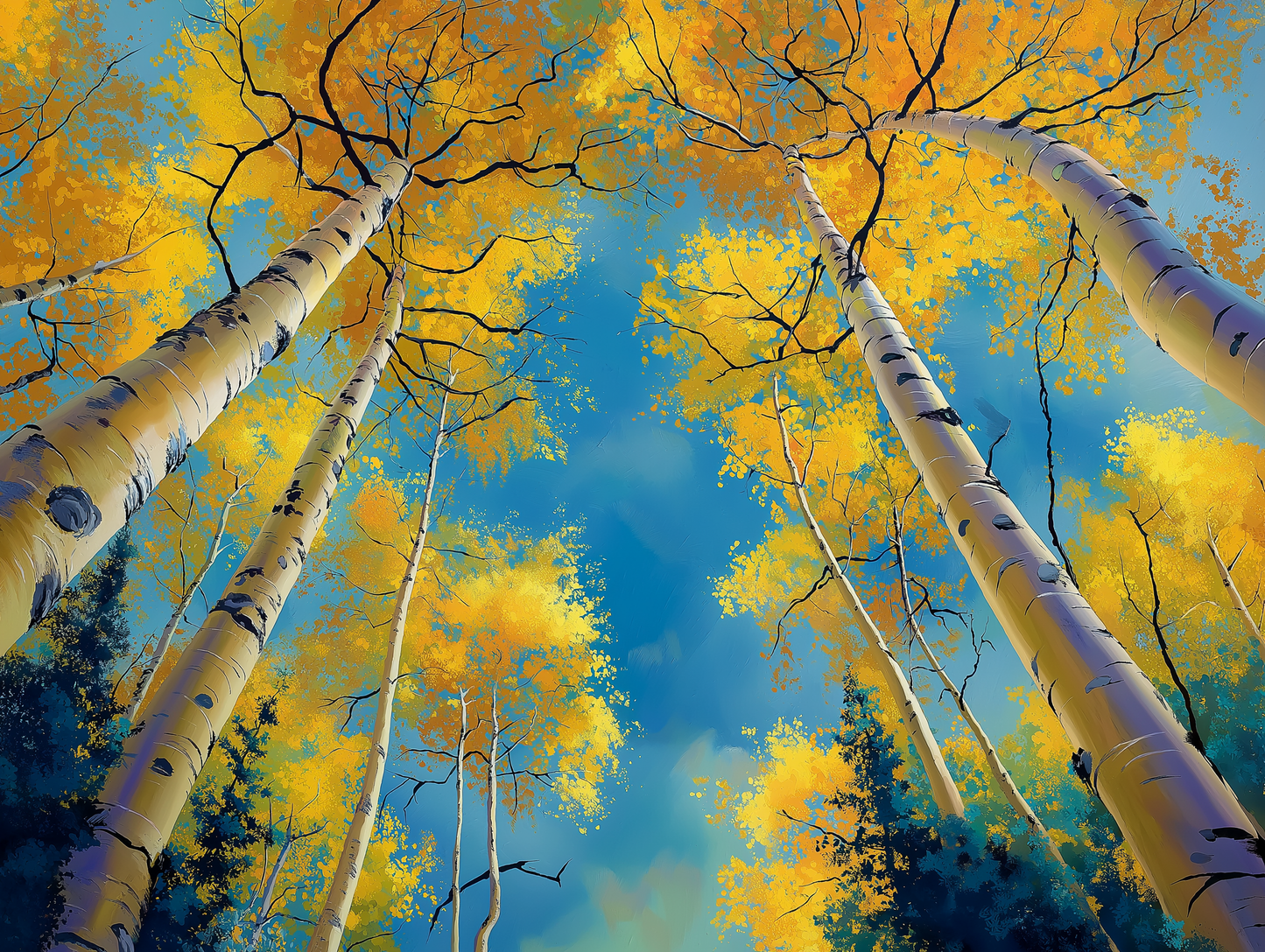 Aspens in Blue